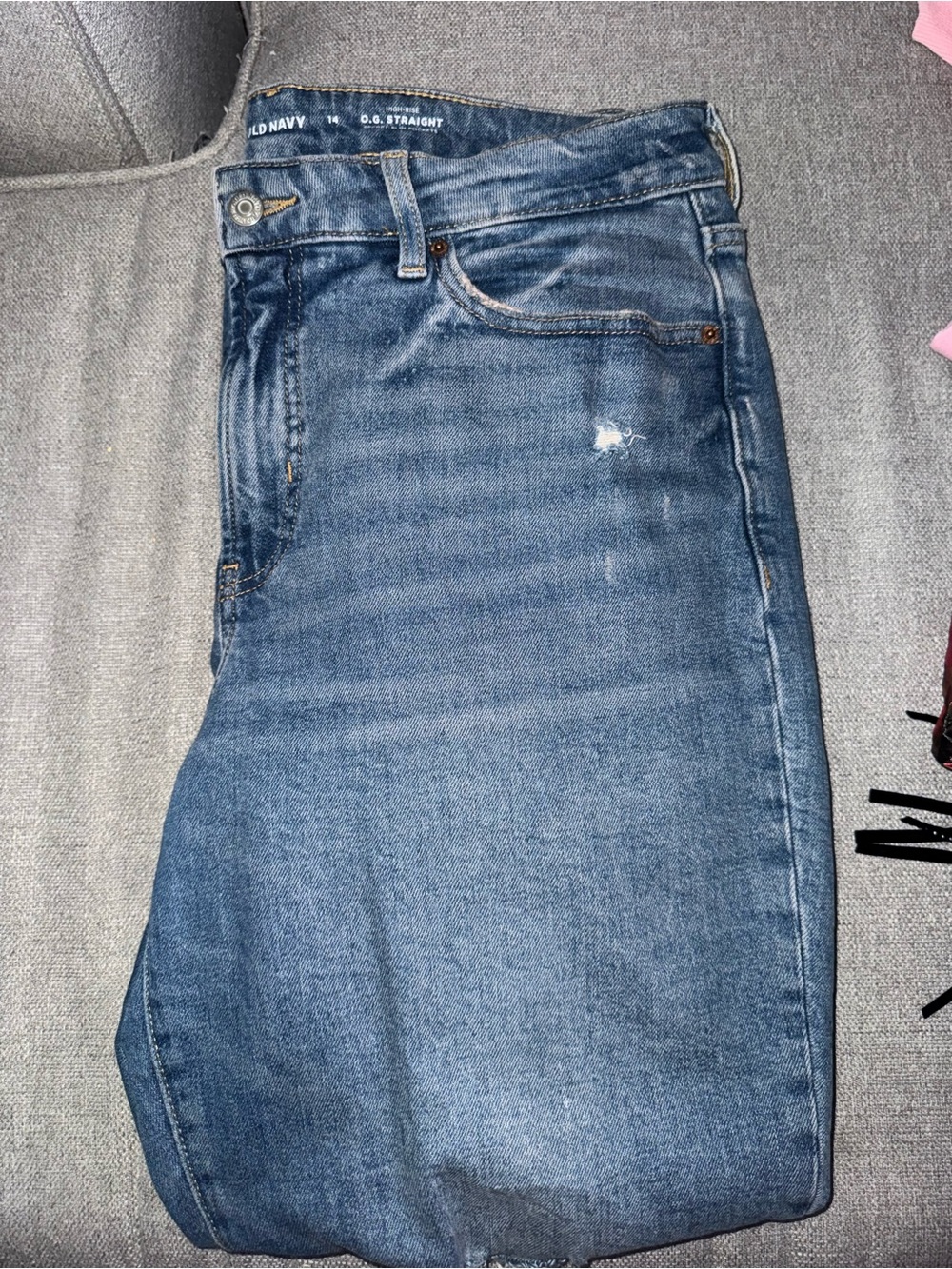 Old Navy Medium Blue Straight-Leg Jeans